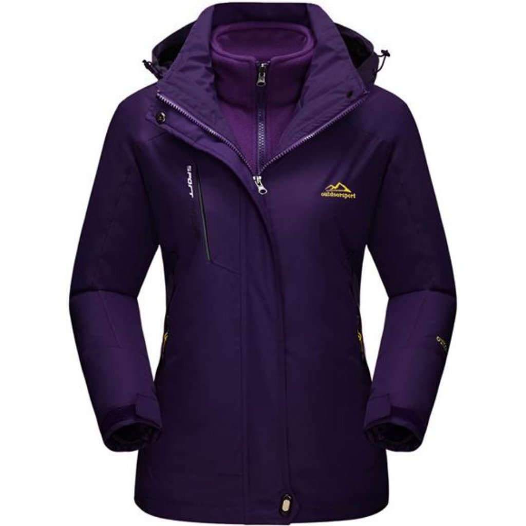 Women's 3-In-1 Winter Coats Snow Ski Jacket Water Resistant Windproof Fleece
